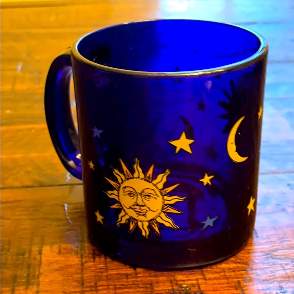 Libbey Cobalt Blue Celestial Sun Mug